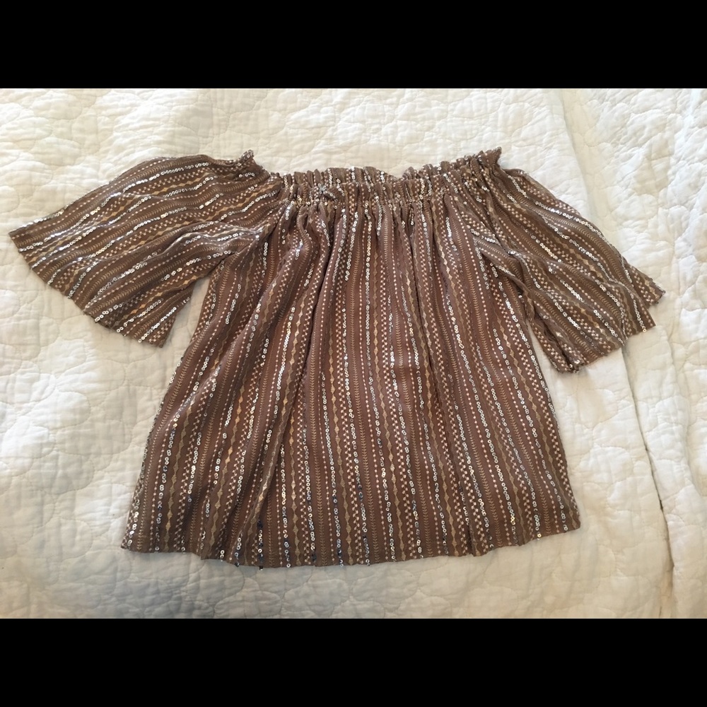 Vici Off-the-Shoulder Sequin Top
